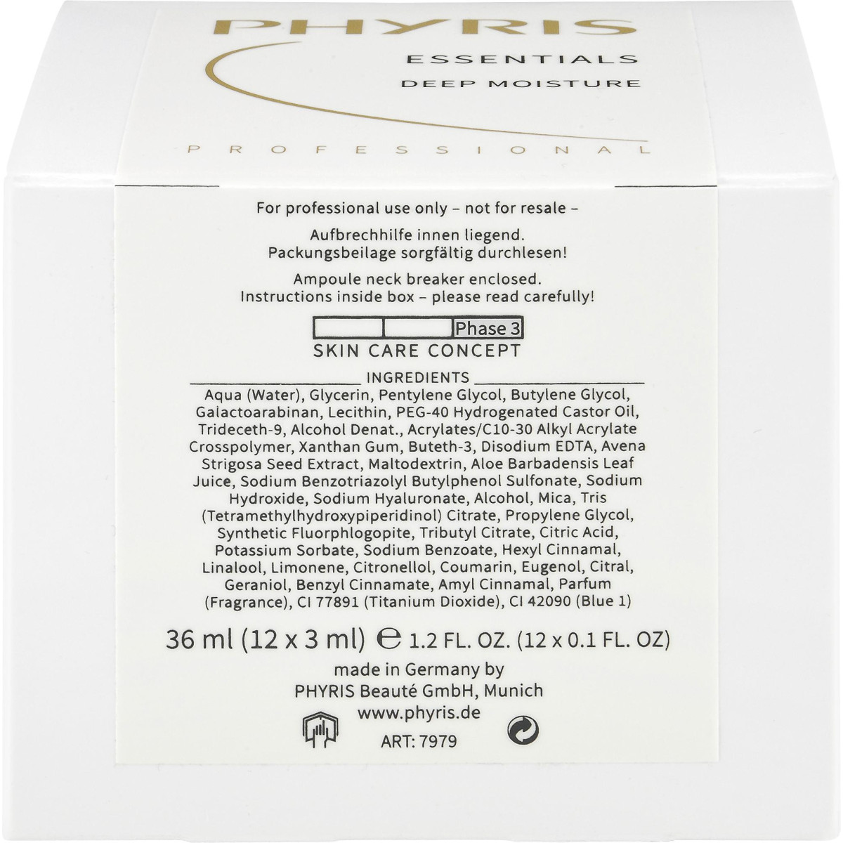 ESS Deep Moisture Ampullen 12 x 3 ml Kabine