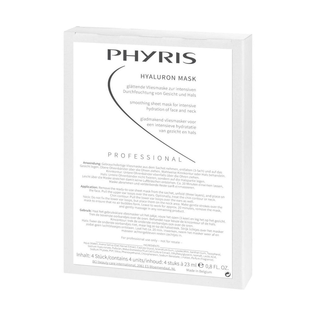 Phyris Hyaluron Fleece Mask à 4 Stk. Kabine