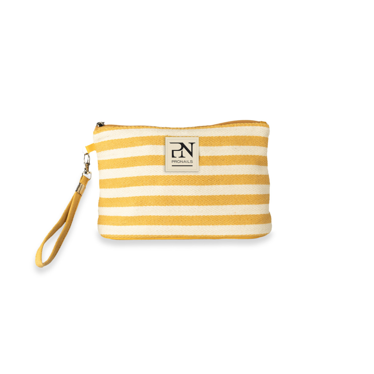 PRONAILS Necessaire gelb/weiss gestreift 24.5 cm x 7.5 cm x 17 cm