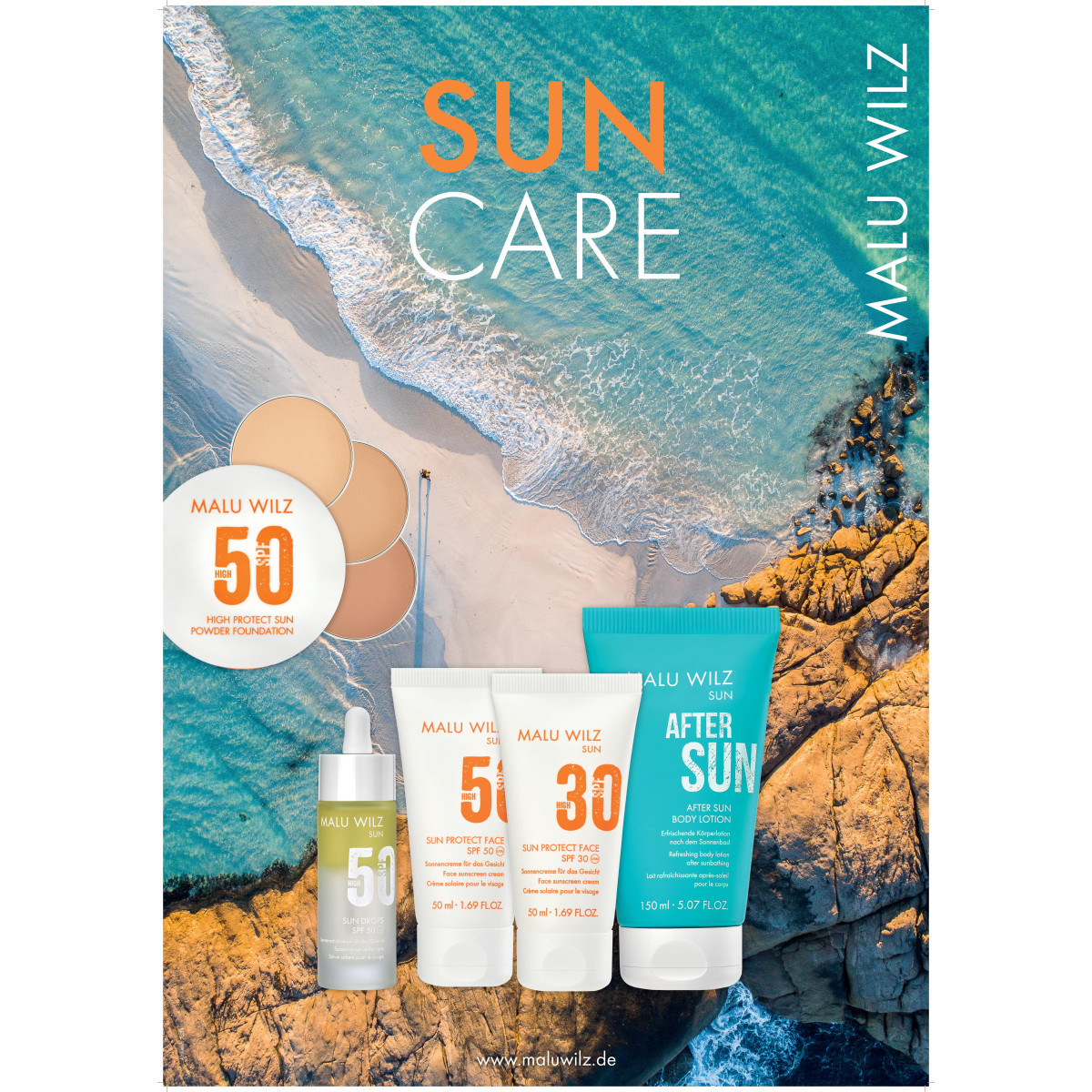 Poster Malu Wilz Dekorativ High Protect Sun Powder Foundation A1