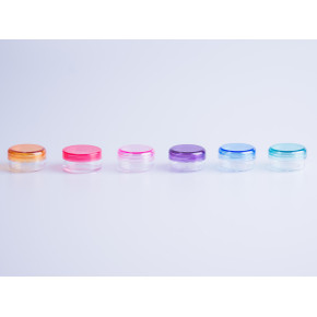 Leere Dösli 3 ml à 6 Stk. assortiert (verschiedenfarbene Deckel)