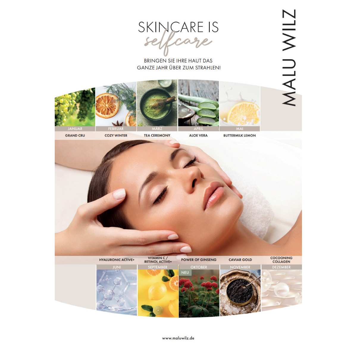 Poster Malu Wilz Pflege Behandlungswelten 2025 / Skin Boost Essentials A1