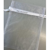 Organzasäckli weiss "schön, dass du da bist" gross