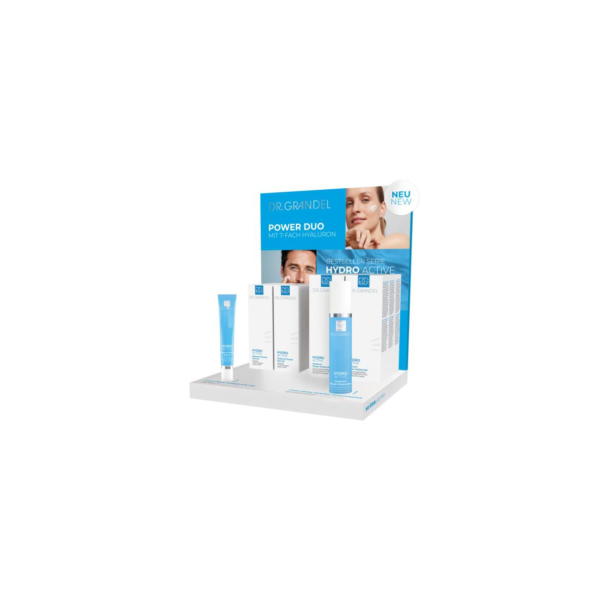 Kartondisplay DRG HA Power Moisturizer & HA Power Eye Gel leer